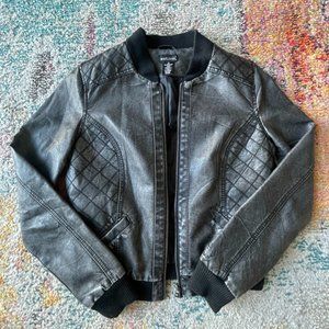 Black Pleather Biker Jacket